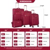 Vynxaria 4-Piece Wine Red Softshell Luggage Set (16/20/24/28) Spinner Wheels Lightweight Design Durable for Travel Family Trips - 4 of 4