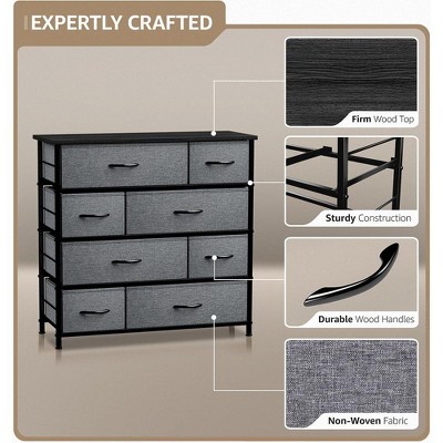 Black Steel Frame Nursery Dresser with Extra Deep Drawers
