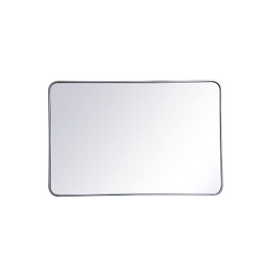 Elegant Lighting Soft corner metal rectangular mirror 28x42 inch in Silver