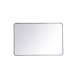 Elegant Lighting Soft corner metal rectangular mirror 28x42 inch in Silver - 1 of 4