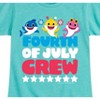 Girls' - Baby Shark - Fourth Of July Crew Fitted Short Sleeve Graphic T-Shirt - 2 of 4