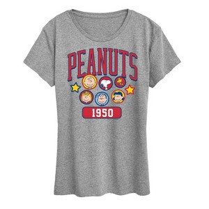Women's - Peanuts - Peanuts Crew Athletic Short Sleeve Graphic T-Shirt - 1 of 4