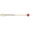 Guili Kids' 5.25" 14k Gold Plated Bracelet with Pearls and Enamel Flower Clasp in Blue, Red, or Pink – Charming, Timeless Look for Any Occasion - 2 of 2