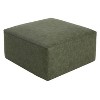 PAGED 30 Inch PU Leather Ottoman, Modern Square Vanity Chair Footrest Ottoman with High-density Foam Padding for Living Room, Bedroom - 3 of 4