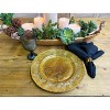 Essential Decor & Beyond 13.2" Modern Glam Glass Charger in Gold Set of 4 - 2 of 4