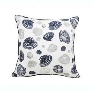 RightSide Designs Clam Pattern Indoor/Outdoor Throw Pillow - 1 of 4