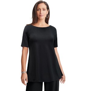 Jessica London Stretch Knit Boatneck Swing Tunic - 1 of 4