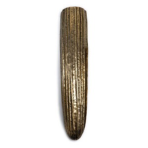 HomeRoots 18" Antiqued Gold Ribbed Aluminum Wall Vase - 1 of 4