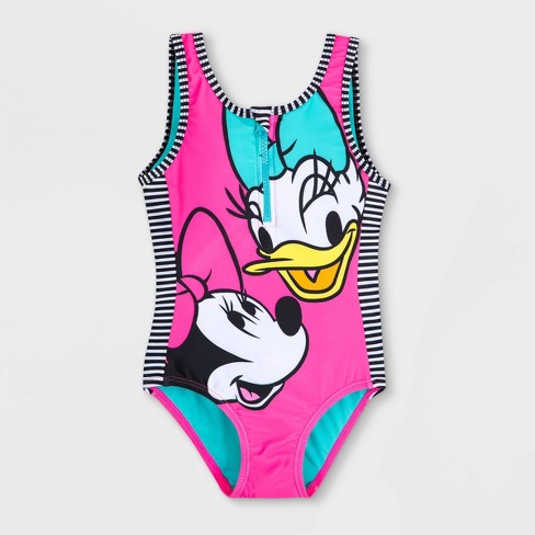 Girls Disney Minnie Daisy One Piece Swimsuit Pink 5 6 Disney Store Target
