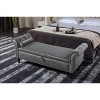 NicBex Modern 63" Storage Bench Leather Accent Stools with Rolling Arms and Nailhead Trims for Bedroom and Entryway - 3 of 4