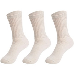 3 Pairs Cotton Crew Socks for Women – Soft, Breathable & Cushioned Athletic Sport Socks, Size 9-11 - 1 of 3