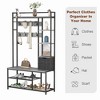 Hall Tree with Bench and Shoe Storage Metal Frame 5-in-1 Reversible Entryway Bench with Coat Hooks - 4 of 4