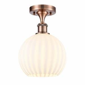 White Venetian - 1 Light Semi-Flush Mount In Modern Style-11.25 Inches Tall and 8 Inches Wide - 1 of 1