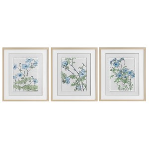 Stupell Industries Wild Blooms with Detailed Outlines 3pc Framed Print Under Glass Set - 1 of 4