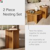 Stead​ Round Fluted Nesting Coffee Table - 2 Piece Coffee Table Set - Living Room Furniture - Modern Home Decor - Medium Oak - 4 of 4