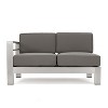 GDFStudio Crested Bay Outdoor Aluminum 5 Piece Sectional Sofa with 50,000 BTU Fire Pit - 4 of 4