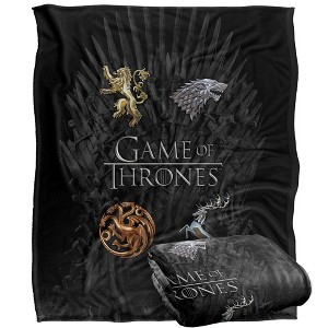 Game of Thrones Blanket, 50" x 60", Chrome House Sigils, Silky Touch Super Soft Throw Blanket - 1 of 4