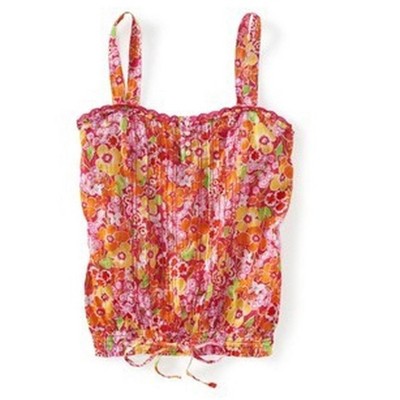 Aeropostale Womens Banded Floral Woven Tank Top