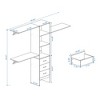 GlasFlength Decorative Storage Cabinet Closet System with 3 Shelves, 3 Expandable Hanger Rods, 3 Drawers, for cloakroom, White, 96.06"*15.74"*82.67" - 3 of 4