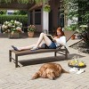 Outdoor Adjustable Chaise Aluminum Lounge Chair Brown - Crestlive Products: Patio Pool Furniture, Water-Resistant - 2 of 4