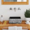 VidaXL Sink Black 11.8"x11.8"x5.1" Marble - 2 of 4