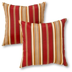 Kensington Garden 2pk 17"x17" Square Outdoor Throw Pillows - 1 of 4