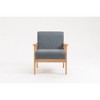 Linen Fabric Chair with Solid Wood Frame, Wood Arms and Full Foam Seat for Living Room - 4 of 4