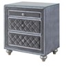 1pc Glam 3-Drawer Nightstand Velvet Tufted Drawer Front Jewelry Tray Faux Crystal Drawer Knobs - 2 of 4