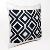 HomeRoots 20" X 20" Deep Navy And White 100% Cotton Geometric Zippered Pillow - 4 of 4