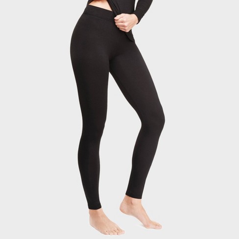 Warm Essentials By Cuddl Duds Women's Smooth Stretch Thermal Leggings -  Black S : Target