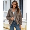 Coolmee Womens Fuzzy Short Jacket Hooded Cardigan Open Front Fleece Coat Outwear with Pockets - 3 of 4