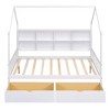 Wooden Twin Size House Bed With 2 Drawers, Storage Shelf Kids' Bed, Multifunctional Sky Roof House Bed Frame - 3 of 4