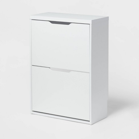 4 Tier Laminate Stackable Shoe Cubby White - Brightroom