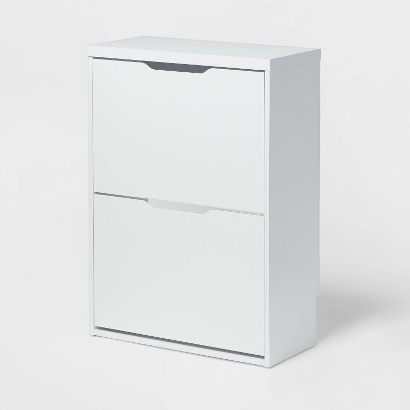 Laminate Pivot Open Shoe Cabinet White - Brightroom&#8482;, 1 of 7