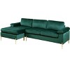TiramisuBest Blue Velvet Sectional Sofa with Chaise, Plush Upholstered Modular Couch for Living Room - 4 of 4