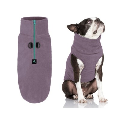 Gooby Half Zip Up Fleece Vest Dog Sweater Violet, Small