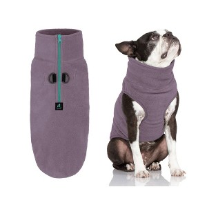 Gooby Half Zip Up Fleece Vest Dog Sweater Violet, Small - 1 of 1