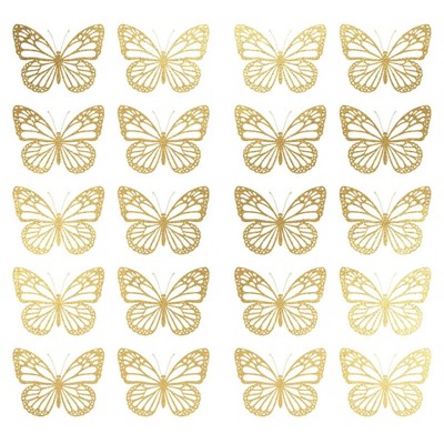 RoomMates 3D Gold Butterflies Peel & Stick Mirror Decals