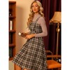 INSPIRE CHIC Women's Plaid Vintage Sleeveless A-Line Overall Pinafore Dress - 2 of 4