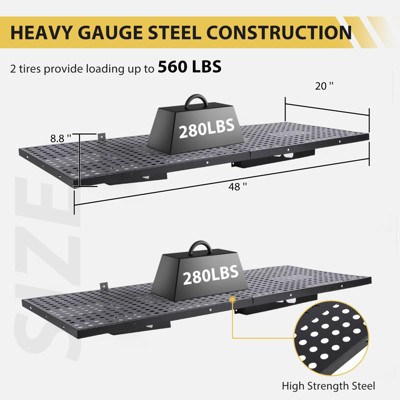Black Steel 20x48 Inch Heavy Duty Garage Wall Shelves