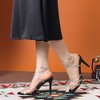 Allegra K Women's Clear Strap Rhinestone Lace Up Stiletto Heels Sandals - 2 of 4