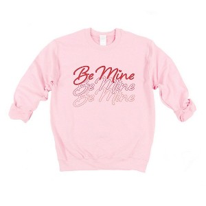 Simply Sage Market Women's Graphic Sweatshirt Be Mine Cursive Stacked - 1 of 4