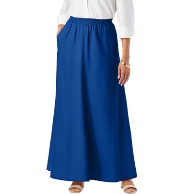 Jessica London Women's Plus Size Linen Maxi Skirt