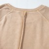 Amaryllis Women’s Long Sleeve Textured Waffle Knit Patchwork Pullover Contrast Washed Casual Fit Raw Hem - 4 of 4