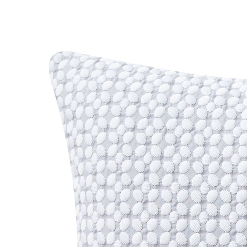 16&#34;x24&#34; Oversized Puff Embroidery Lumbar Throw Pillow White/Gray - VCNY Home, 4 of 7
