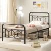 Tangkula Full/King/Queen/Twin Metal Bed Frame Platform Bed with Diamond Accented Headboard & Footboard Black - 3 of 4
