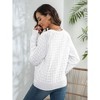 Coolmee Women's Sweater Casual Long Sleeve Crewneck Button Knit Pullovers Sweaters Tops - 3 of 4