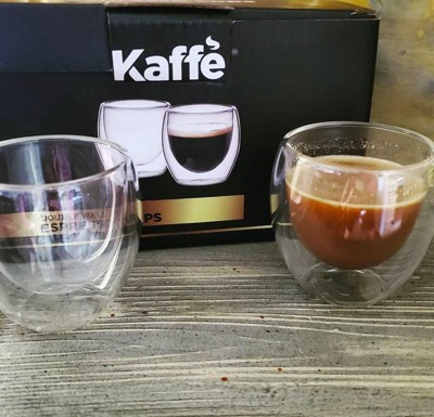 3 oz. Small Espresso Cups Double-Wall Borosilicate Glass Coffee Cups Set of  2 (Two) KF4040 - The Home Depot