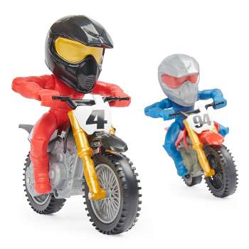 Supercross Race and Wheelie Competition Set with Deluxe Ramp