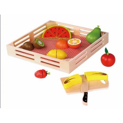 Toysters Fruits Cutting Set With Tray Pretend Play Kitchen Toy Playset For Girls & Boys